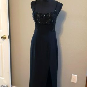 Nightline by Della Roufogali Black Sequin Gown